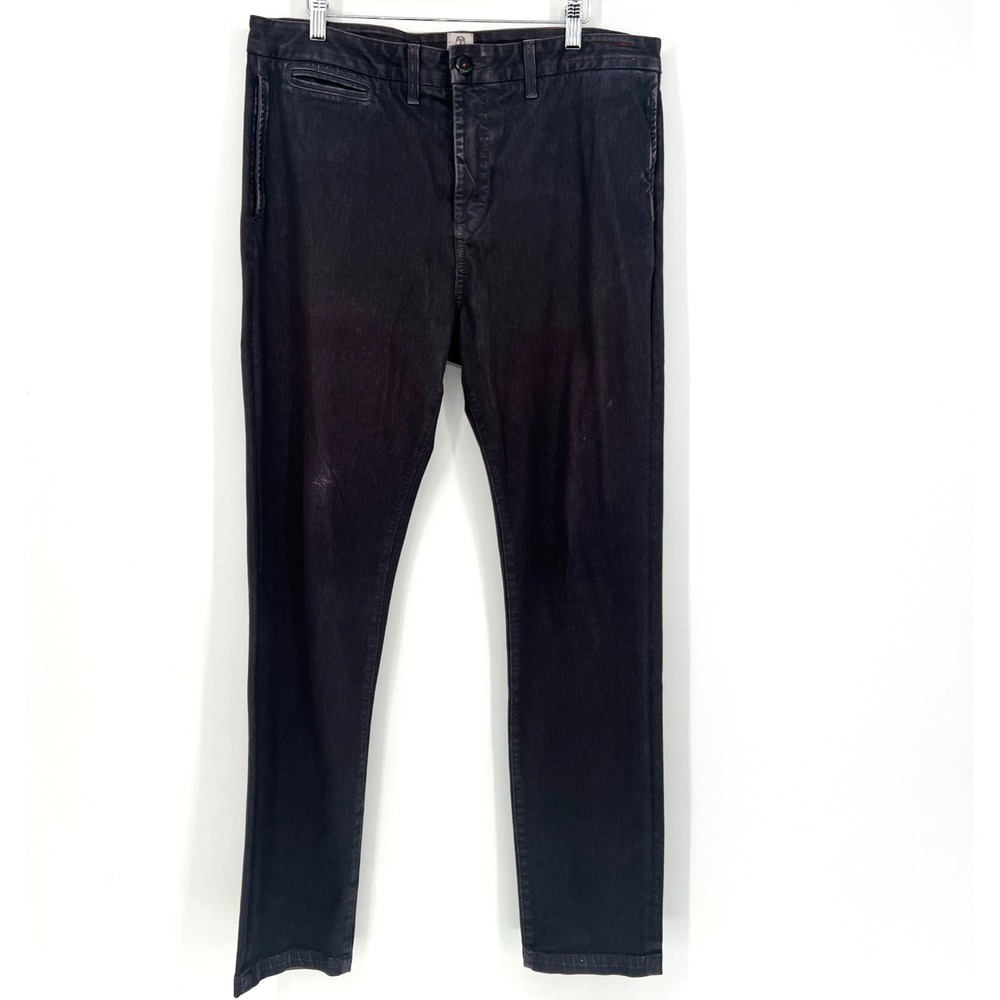 Hiroshi Kato Axe Slim Chino Pants Mens 34 Gray Purple Distressed Simple Basic
